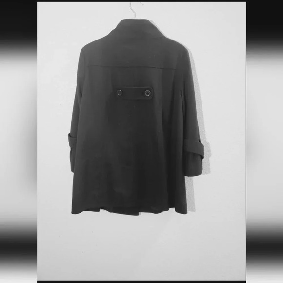 NWT AB Studio Trench Coat Black Peacoat Dress Jacket Size 4 (Small) - Picture 6 of 9